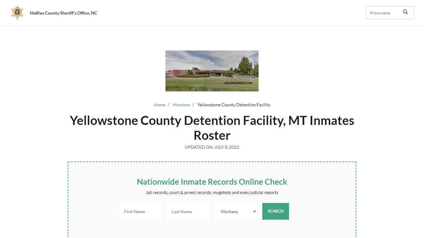 Yellowstone County Detention Facility, MT Jail Roster ...
